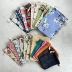 Drawstring Fabric Crystal Gift Pouch - Random Assortment