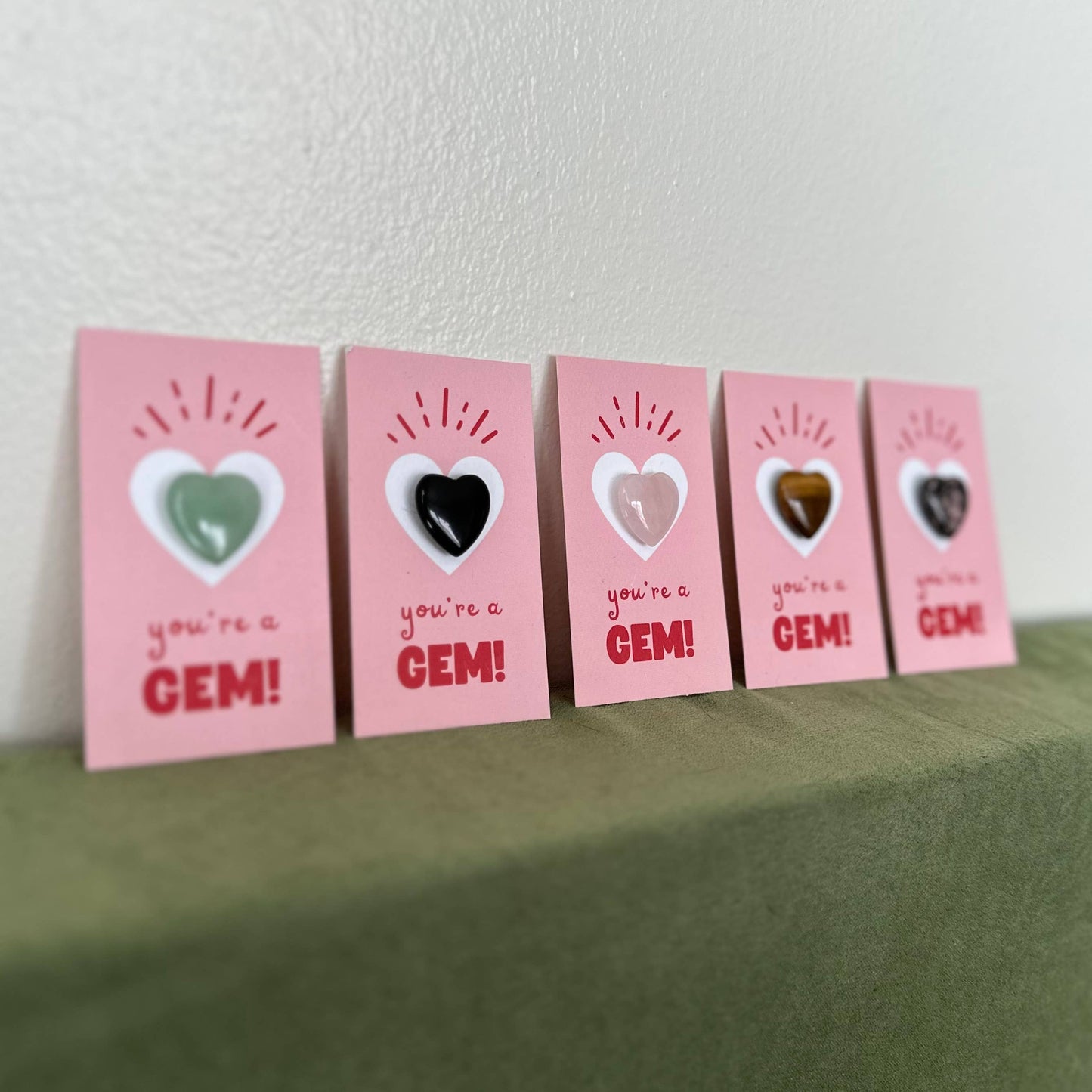 "You're a Gem!" HEART Mini Crystal Greeting Card