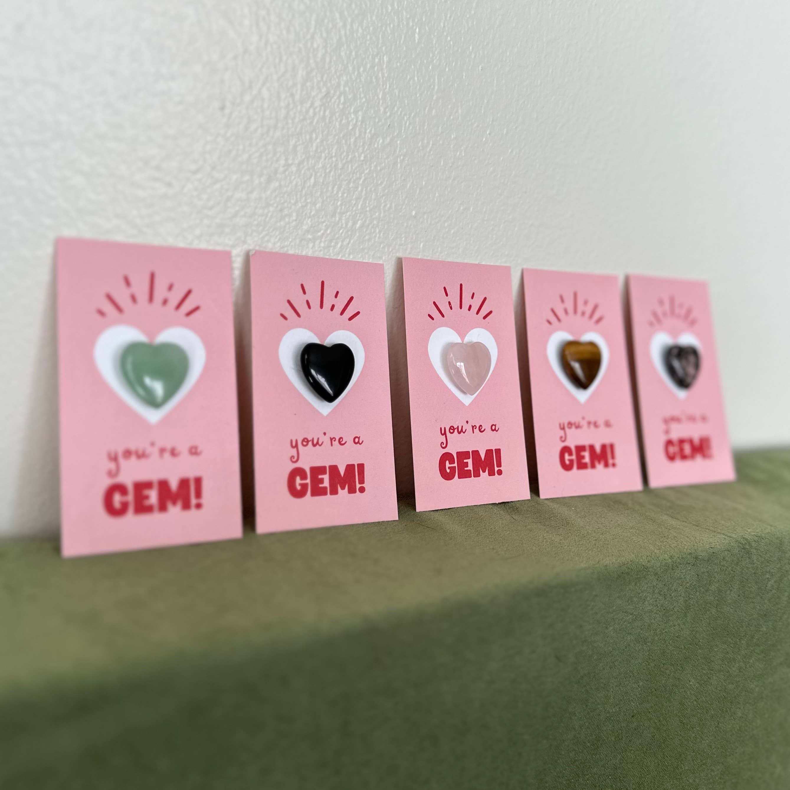 "You're a Gem!" HEART Mini Crystal Greeting Card