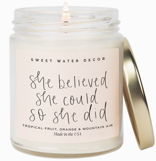 She Believed She Could So She Did — Mantra Candle